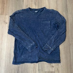Vintage Gender-Neutral Garment-Dyed Long-Sleeve Pocket Tee - Old Navy | Navy
